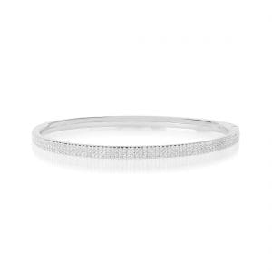 Half-Stone II Silver Bangle