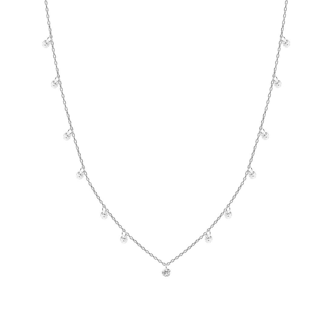 Twinkle Mini Silver Drops Necklace - High Street Jewelry