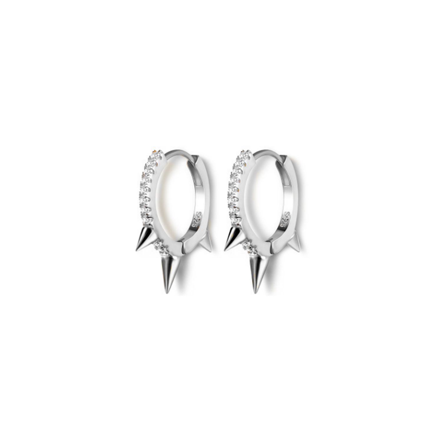 3-Pointed Silver Hoop Earring - High Street Jewelry