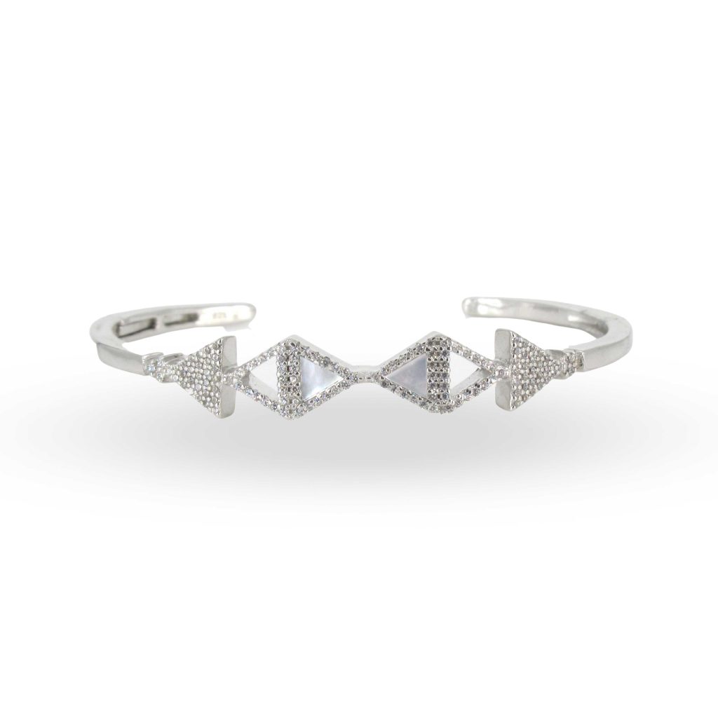 Rhodium Plated Triangle Silver Bracelet Dubai