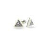 Rhodium Plated Triangle Silver Earring