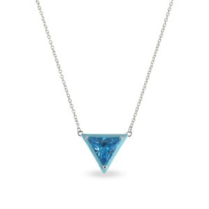 Silver Triangle Blue Pendent Necklace Dubai