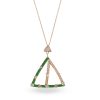 Green Triangle Enamel Long pendant Necklace