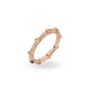 Triangle Full CZ Rose Ring