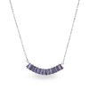 Purple Baguette Silver Necklace
