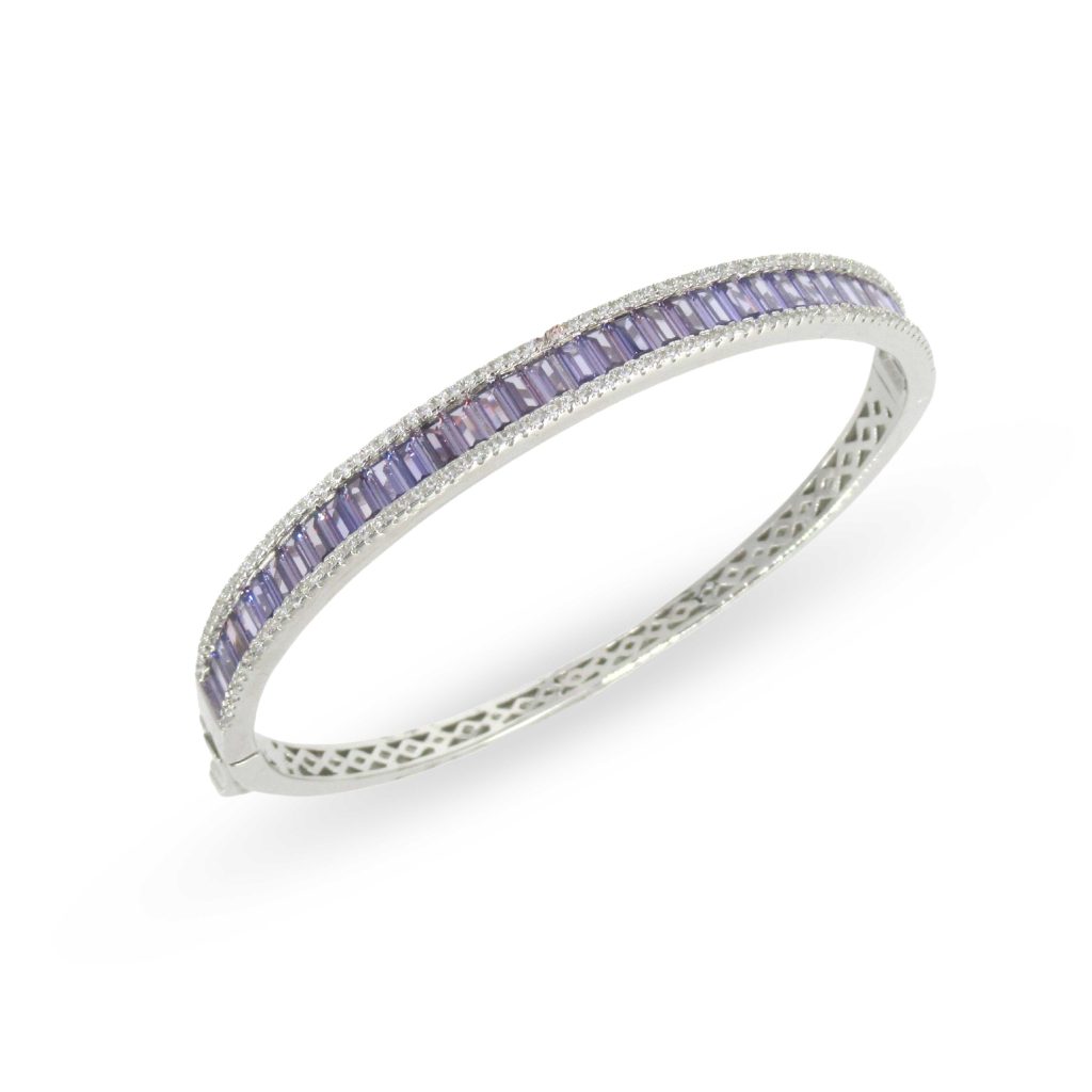 Purple Baguette Silver Bracelet Dubai