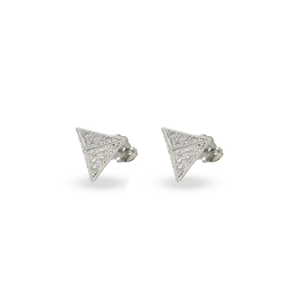 Silver Stud Triangle earring Dubai