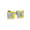 Pyramid Shaped Yellow Enamel Stud Earrings In Dubai
