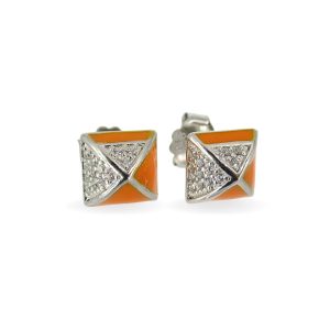 Orange Enamel Stud Earring Dubai