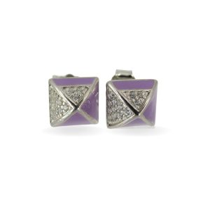 Purple Enamel Stud Earrings In Dubai