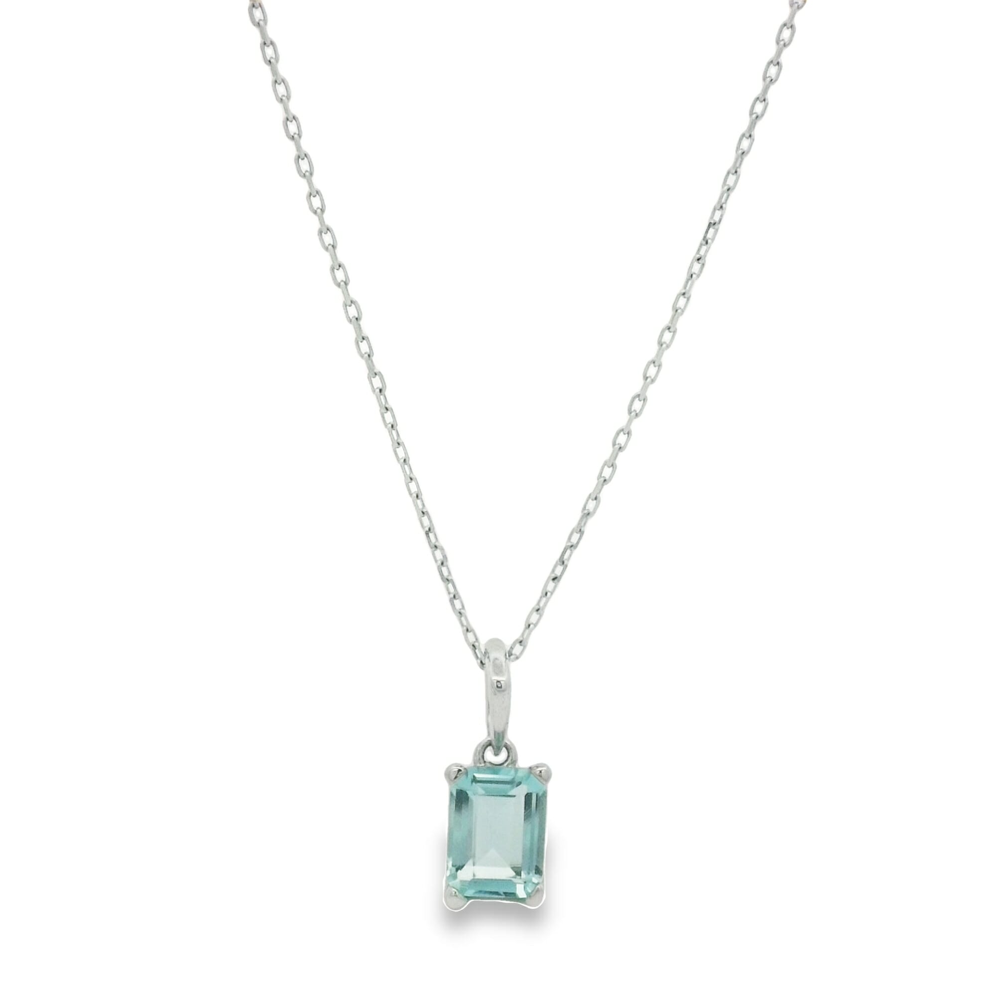 Crystal Cube Square Silver Pendant Necklace
