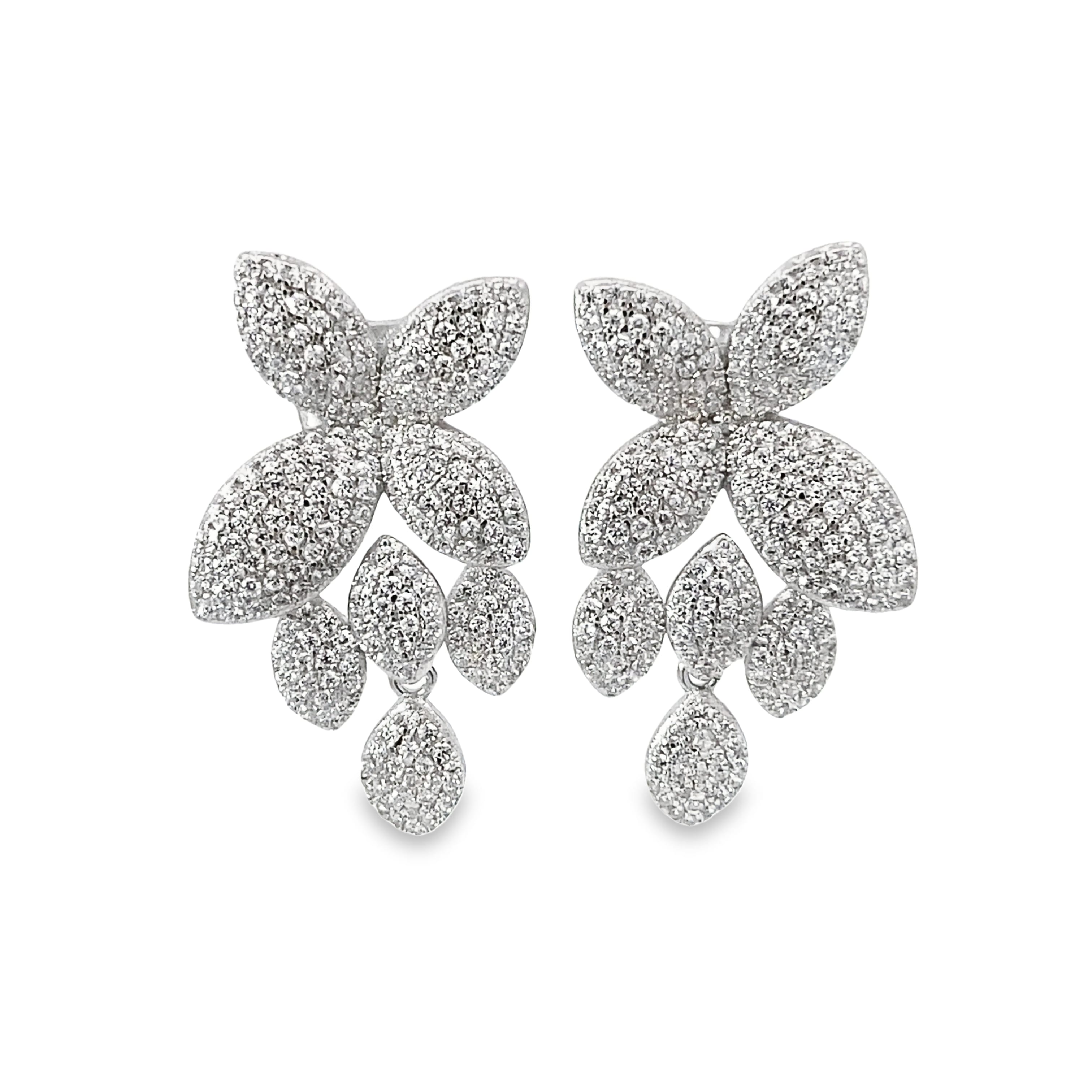 Hibiscus Silver Earrings