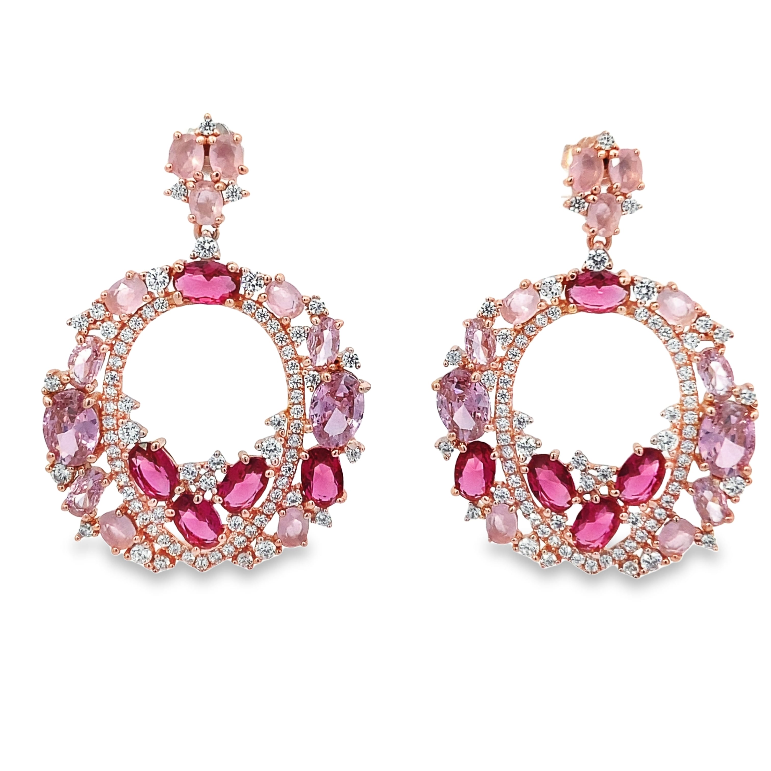 Elegant Pink Gemstone Earrings