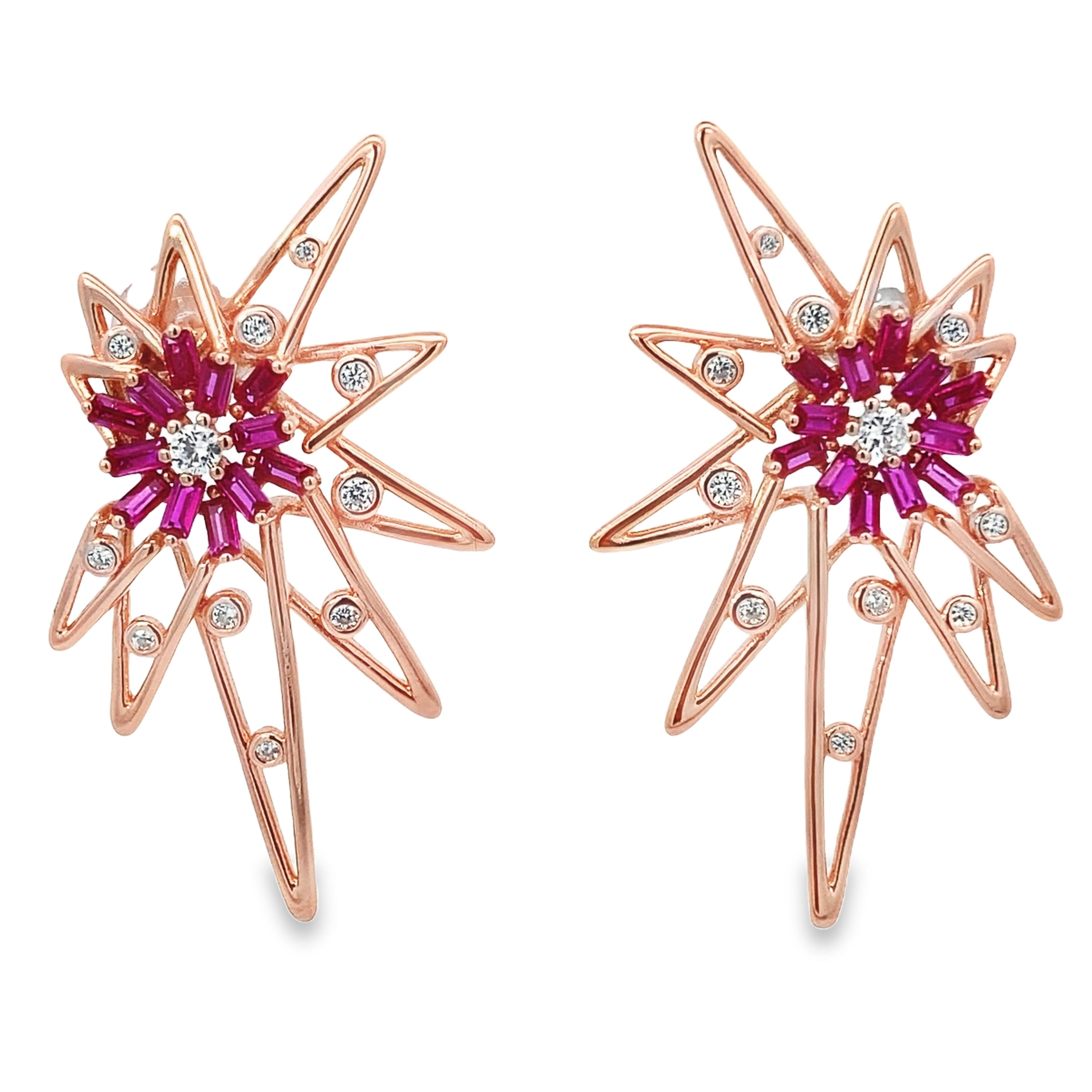 Starry Sparkle Rose Earrings