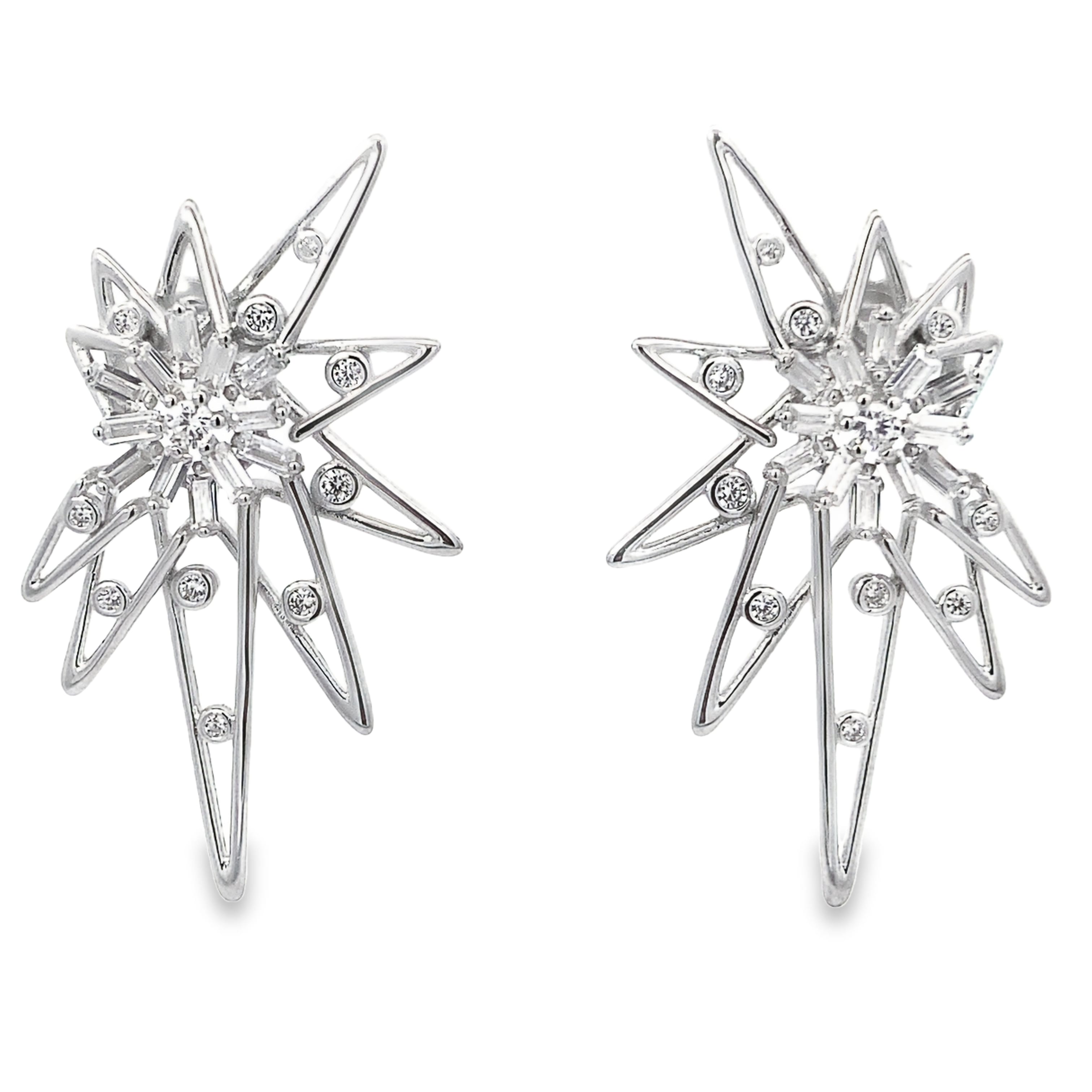 Starry Sparkle Silver Earrings