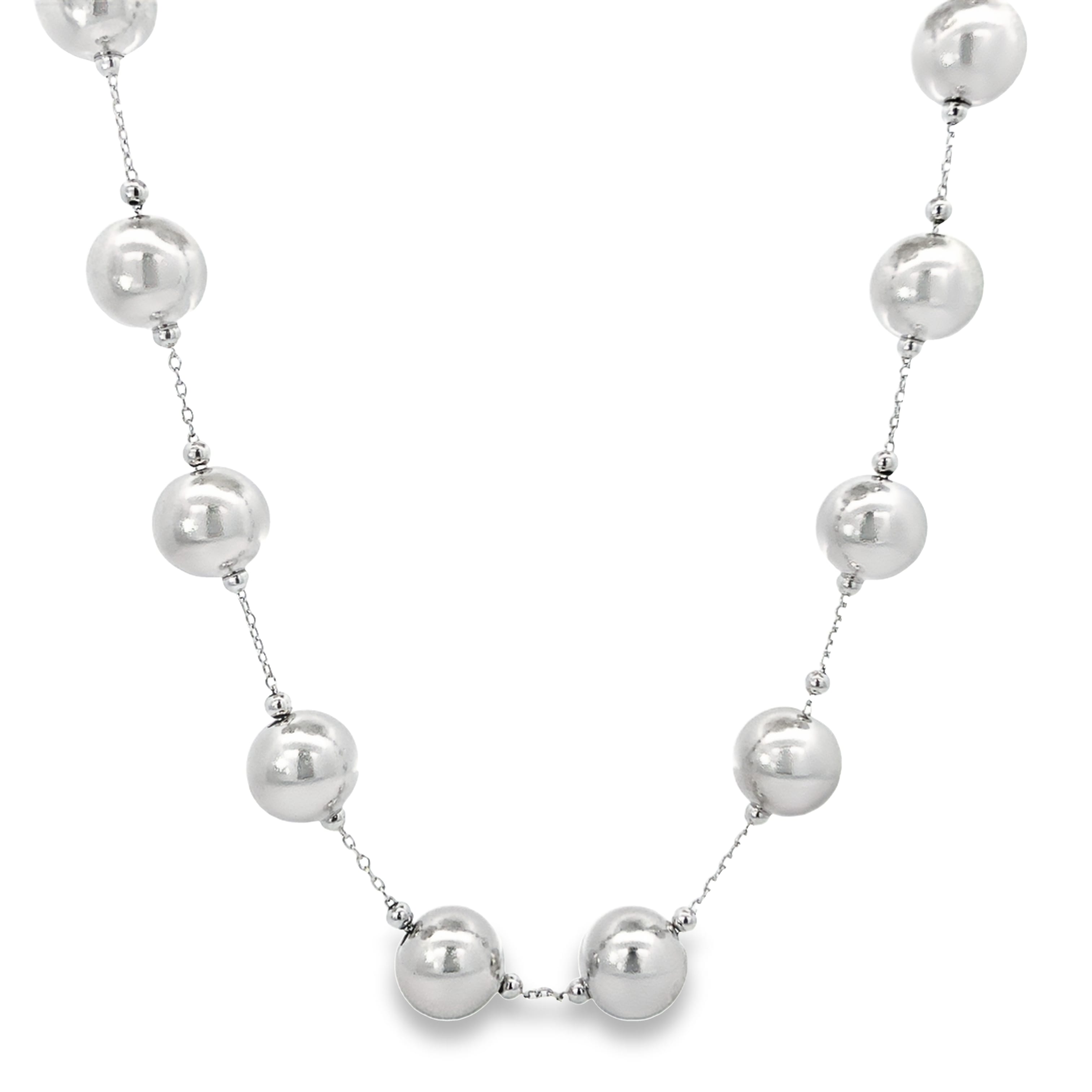 Bubbles Silver Long Necklace