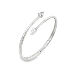 Double Halo Silver Bangle