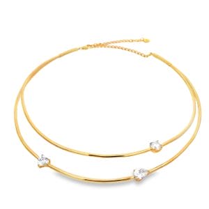 Double Halo Yellow Necklace