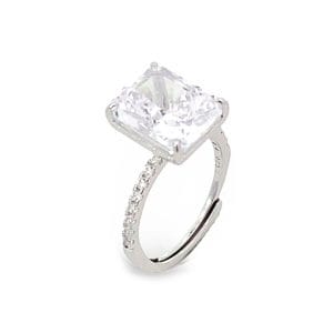 Princess Cut Silver Ring