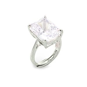 Princess Cut Silver Ring