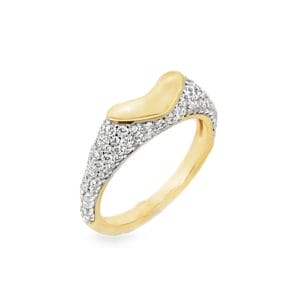 Heart Paved Yellow Ring