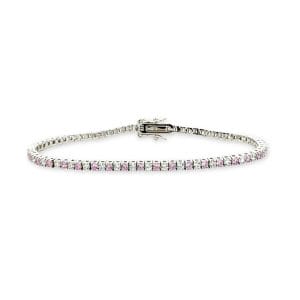 Tennis Pink Silver Bracelet (2.0mm)