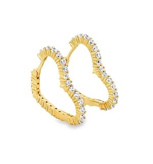 Open Heart Yellow Hoop Earrings