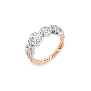 Quad Cushion Pave Pinky Ring