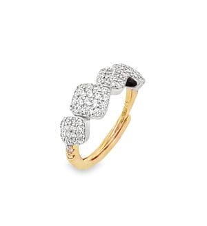 Quad Cushion Pave Pinky Ring