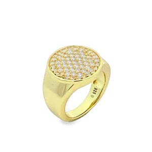 Paved Signet Pinky Ring