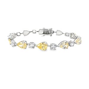 Pear Silver Bracelet (Yellow)
