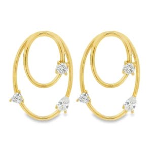 Double Halo Yellow Earrings