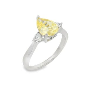 Pear Silver Ring (Yellow)