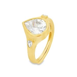 Pear Yellow Pinky Ring
