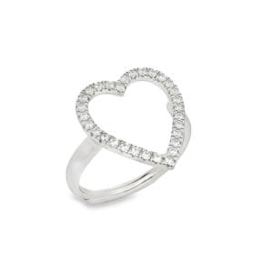 Open Heart Silver Ring