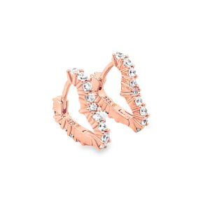 Open Heart Rose Hoop Earrings