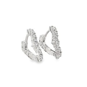 Open Heart Silver Hoop Earrings