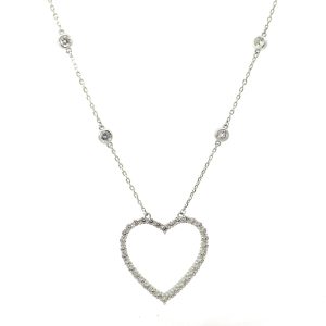 Open Heart Silver Necklace
