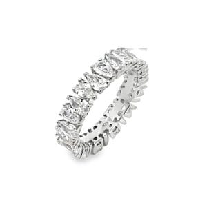 Pear Eternity Silver Ring