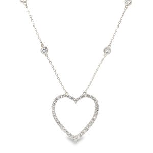 Open Heart Silver Necklace