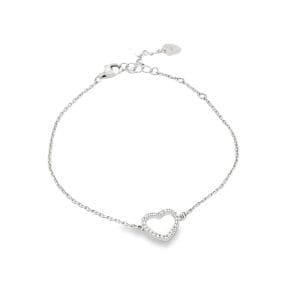Open Heart Silver Bracelet