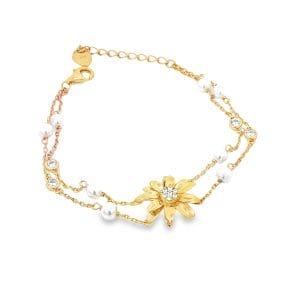 Sunflower Cascade Pearl Yellow Bracelet