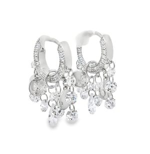 Solstice Charm Silver Hoop Earrings