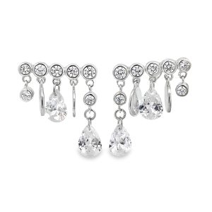 Solstice Charm Silver Drop Earrings