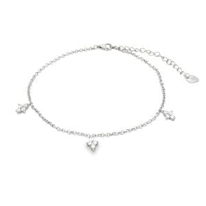 Dazzle Charm Silver Anklet