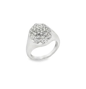 Floral Signet Pinky Ring
