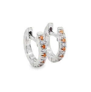 Mini Hoop Silver Orange Earring (7.0mm)
