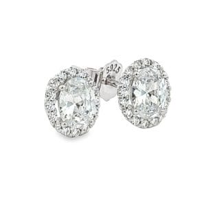 Oval Silver Drop Earrings