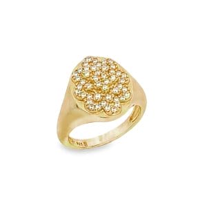 Floral Signet Pinky Ring