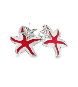Seastar Enamel Fuchsia Earrings